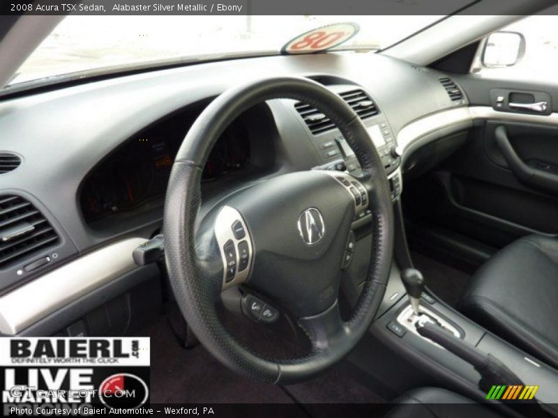 Alabaster Silver Metallic / Ebony 2008 Acura TSX Sedan