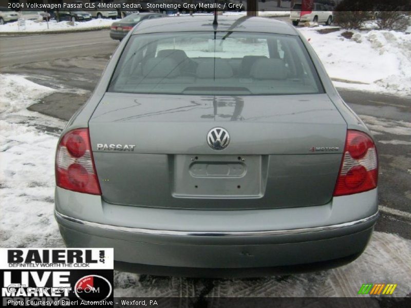 Stonehenge Grey Metallic / Grey 2004 Volkswagen Passat GLS 4Motion Sedan