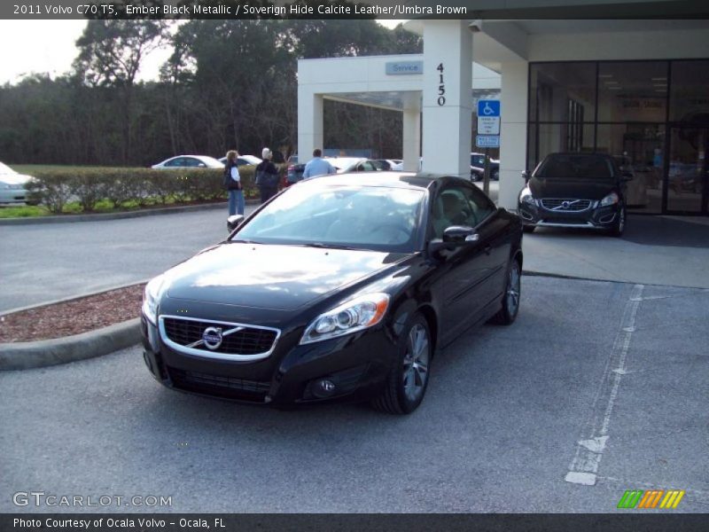 Ember Black Metallic / Soverign Hide Calcite Leather/Umbra Brown 2011 Volvo C70 T5