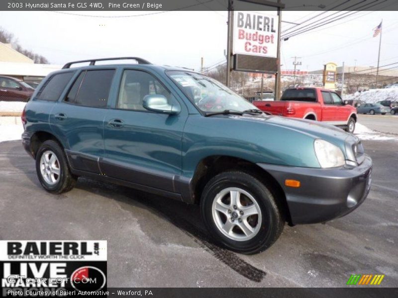 Pine Green / Beige 2003 Hyundai Santa Fe GLS 4WD