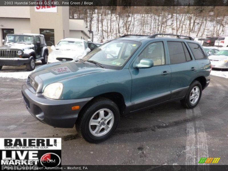 Pine Green / Beige 2003 Hyundai Santa Fe GLS 4WD