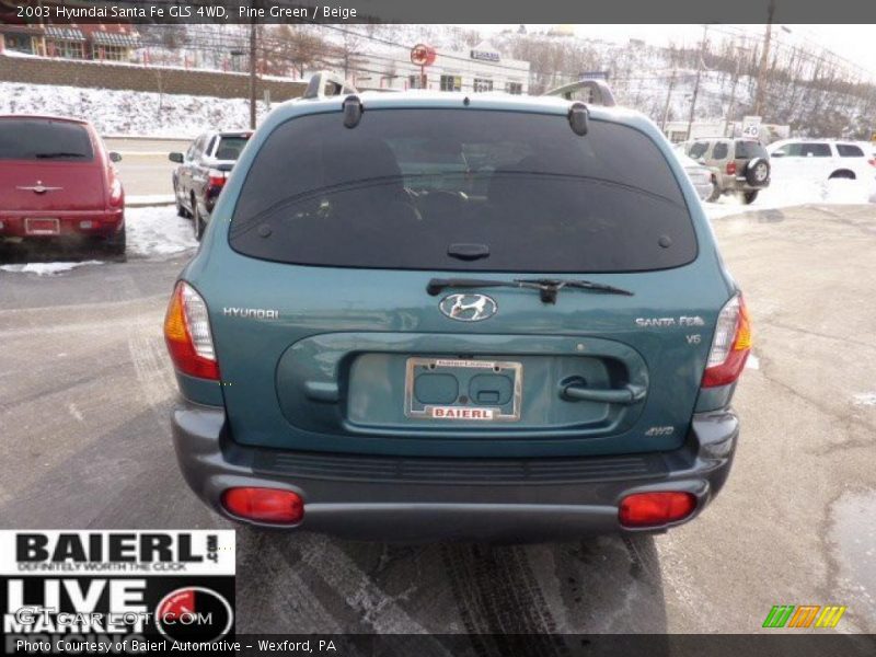 Pine Green / Beige 2003 Hyundai Santa Fe GLS 4WD