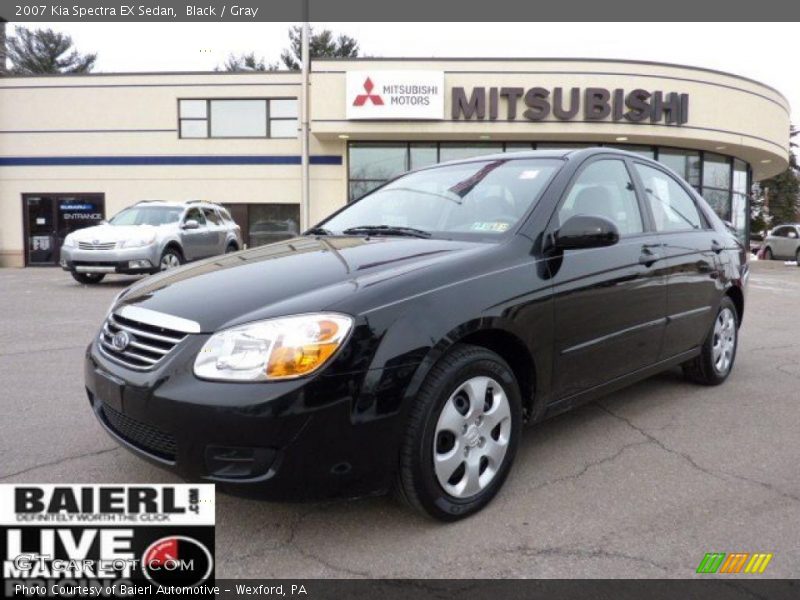 Black / Gray 2007 Kia Spectra EX Sedan