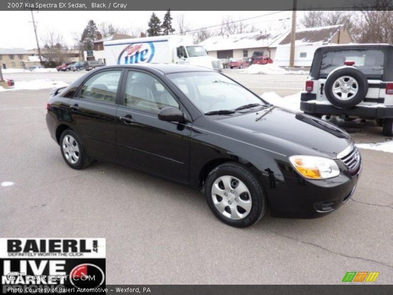 Black / Gray 2007 Kia Spectra EX Sedan
