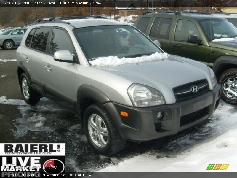 Platinum Metallic / Gray 2007 Hyundai Tucson SE 4WD