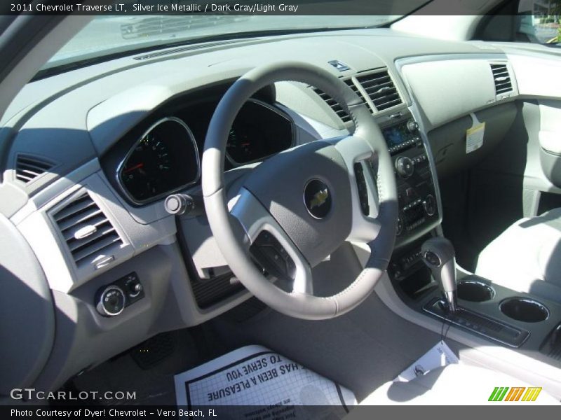 Silver Ice Metallic / Dark Gray/Light Gray 2011 Chevrolet Traverse LT