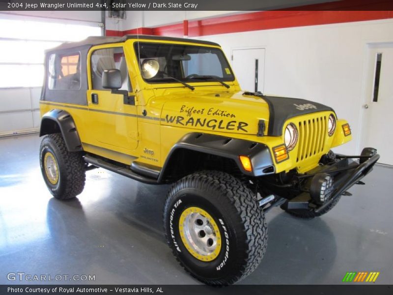 Solar Yellow / Dark Slate Gray 2004 Jeep Wrangler Unlimited 4x4