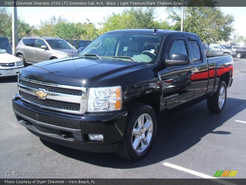 Black / Light Titanium/Dark Titanium Gray 2007 Chevrolet Silverado 1500 LTZ Extended Cab 4x4