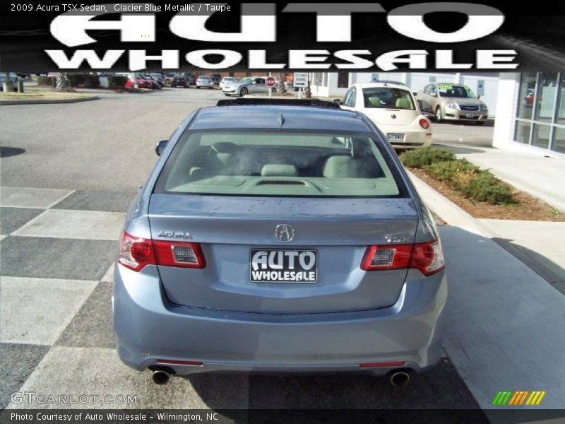 Glacier Blue Metallic / Taupe 2009 Acura TSX Sedan