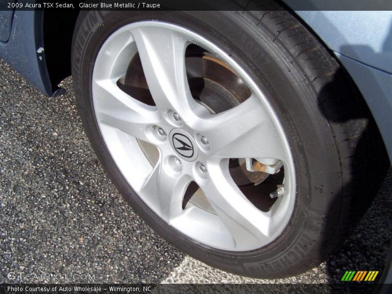 Glacier Blue Metallic / Taupe 2009 Acura TSX Sedan