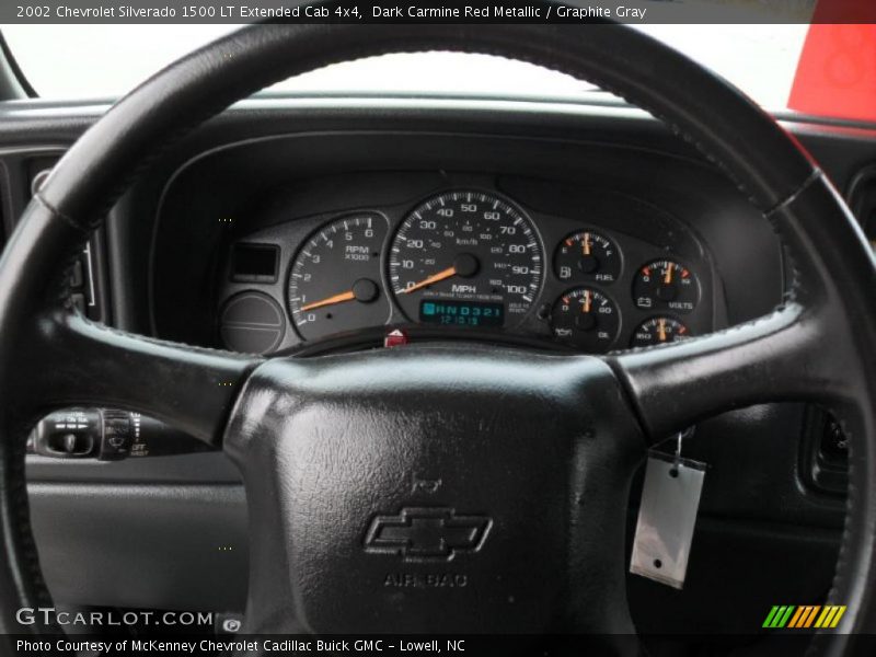 Dark Carmine Red Metallic / Graphite Gray 2002 Chevrolet Silverado 1500 LT Extended Cab 4x4