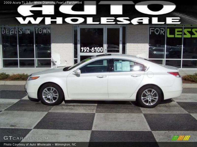 White Diamond Pearl / Parchment 2009 Acura TL 3.5