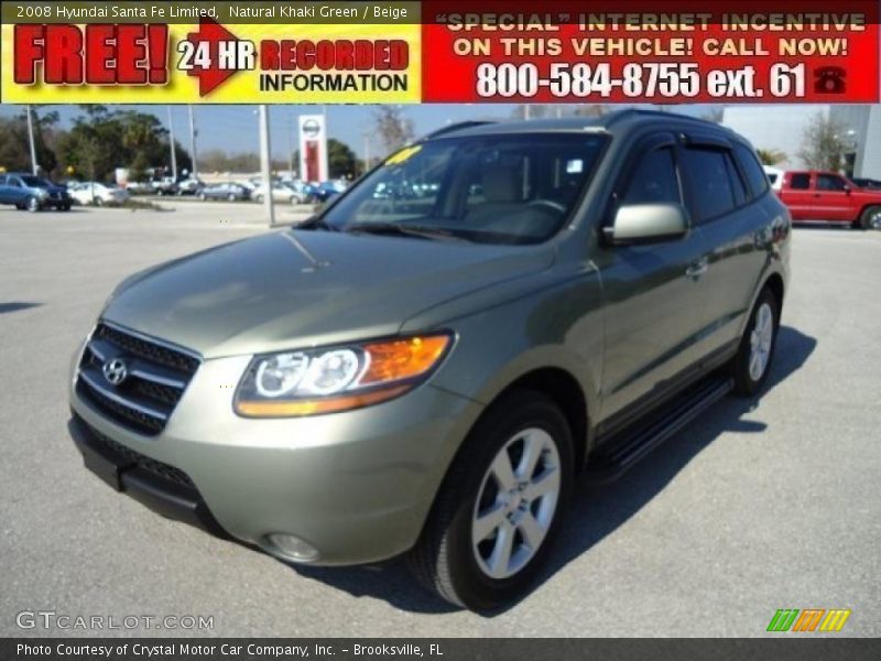 Natural Khaki Green / Beige 2008 Hyundai Santa Fe Limited