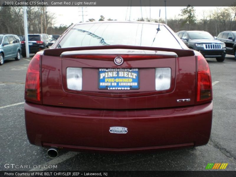 Garnet Red / Light Neutral 2003 Cadillac CTS Sedan