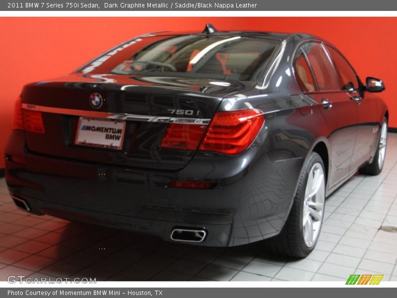 Dark Graphite Metallic / Saddle/Black Nappa Leather 2011 BMW 7 Series 750i Sedan