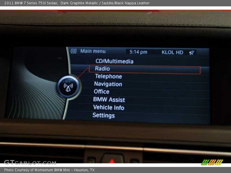 Dark Graphite Metallic / Saddle/Black Nappa Leather 2011 BMW 7 Series 750i Sedan