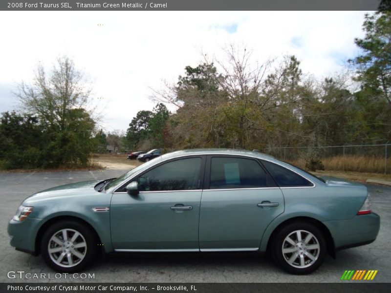 Titanium Green Metallic / Camel 2008 Ford Taurus SEL