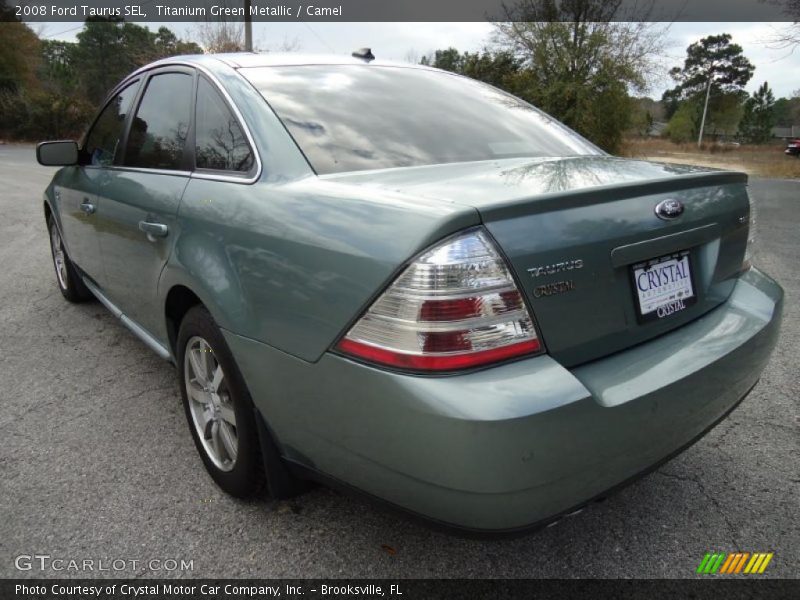 Titanium Green Metallic / Camel 2008 Ford Taurus SEL