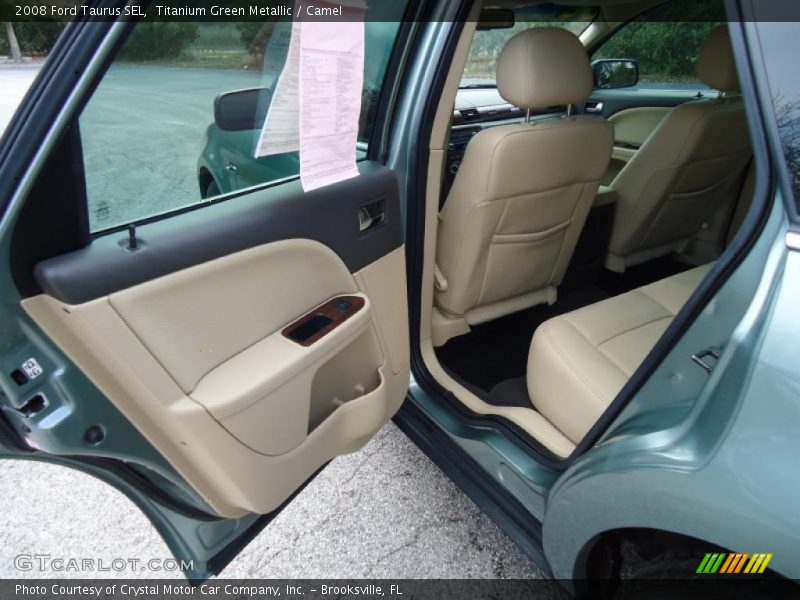 Titanium Green Metallic / Camel 2008 Ford Taurus SEL