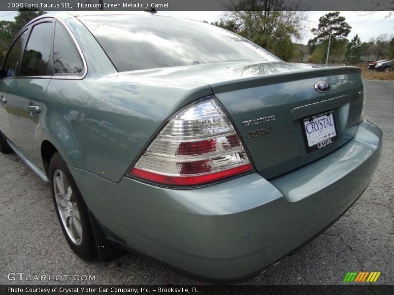 Titanium Green Metallic / Camel 2008 Ford Taurus SEL