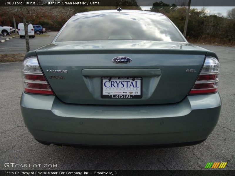 Titanium Green Metallic / Camel 2008 Ford Taurus SEL