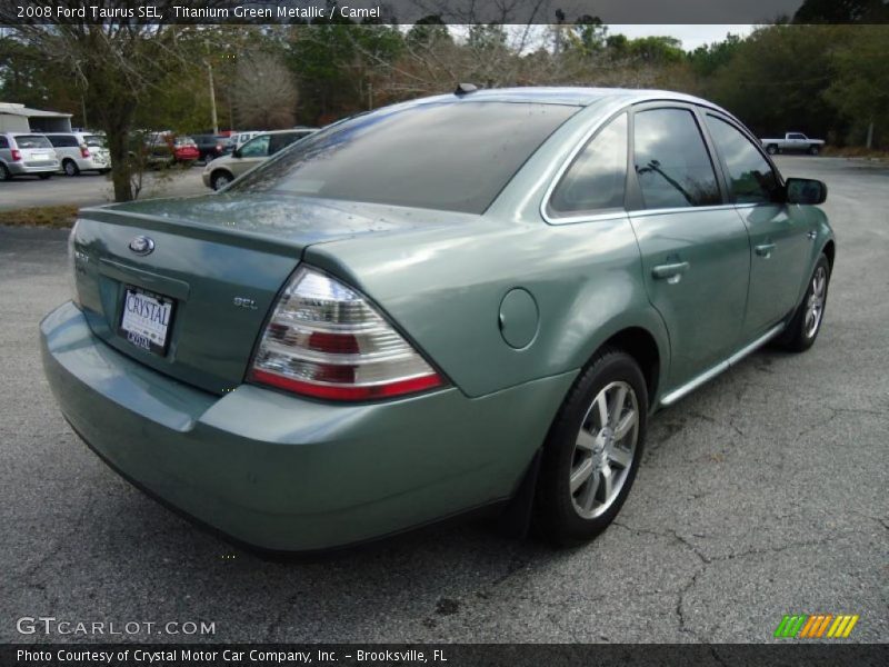 Titanium Green Metallic / Camel 2008 Ford Taurus SEL