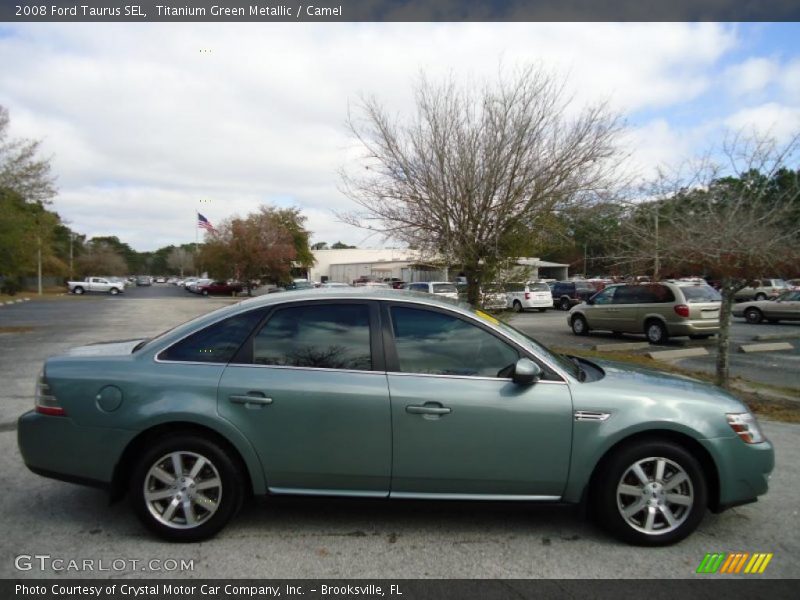 Titanium Green Metallic / Camel 2008 Ford Taurus SEL