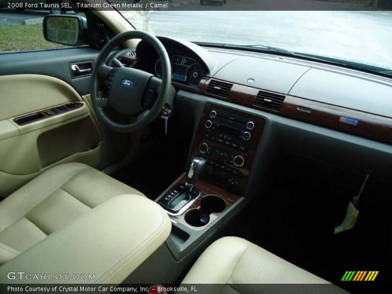Titanium Green Metallic / Camel 2008 Ford Taurus SEL