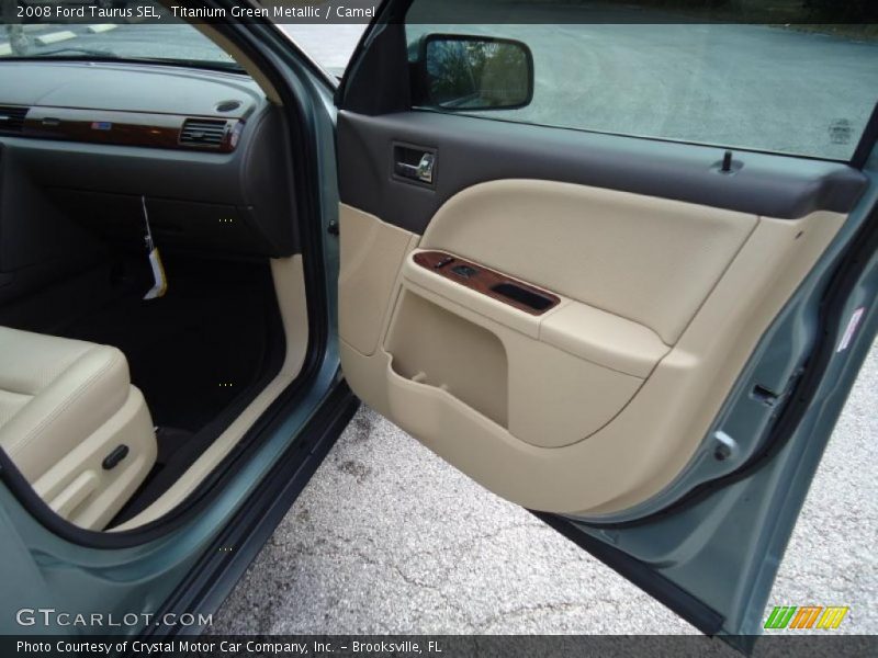 Titanium Green Metallic / Camel 2008 Ford Taurus SEL