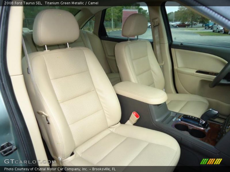 Titanium Green Metallic / Camel 2008 Ford Taurus SEL