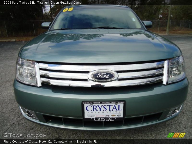 Titanium Green Metallic / Camel 2008 Ford Taurus SEL