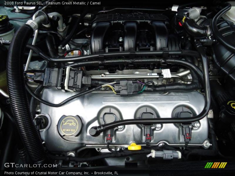Titanium Green Metallic / Camel 2008 Ford Taurus SEL