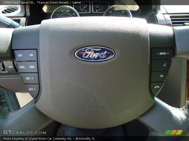 Titanium Green Metallic / Camel 2008 Ford Taurus SEL