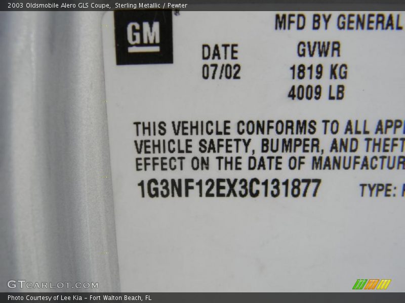 Sterling Metallic / Pewter 2003 Oldsmobile Alero GLS Coupe