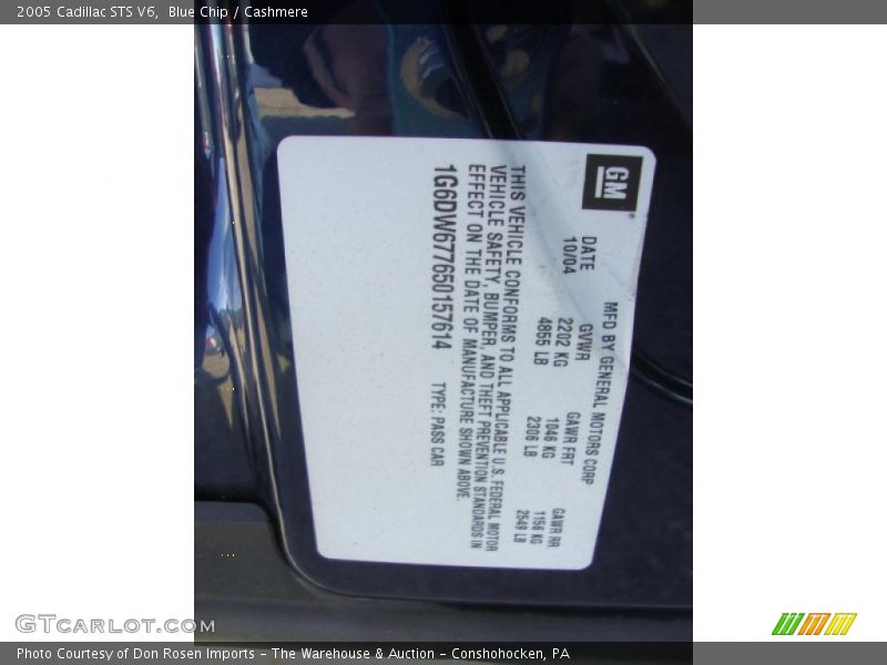 Blue Chip / Cashmere 2005 Cadillac STS V6
