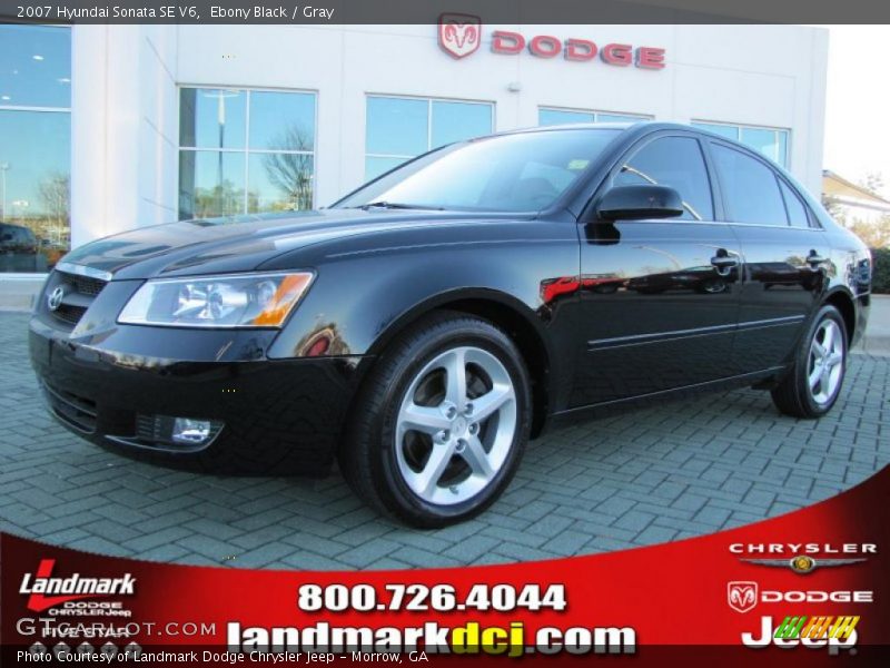 Ebony Black / Gray 2007 Hyundai Sonata SE V6