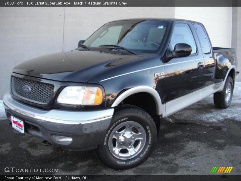 Black / Medium Graphite Grey 2003 Ford F150 Lariat SuperCab 4x4