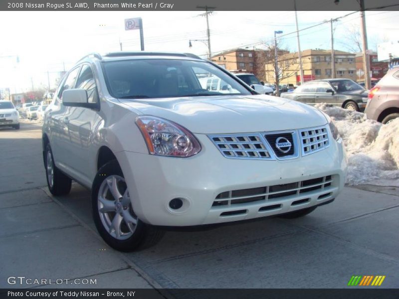 Phantom White Pearl / Gray 2008 Nissan Rogue SL AWD