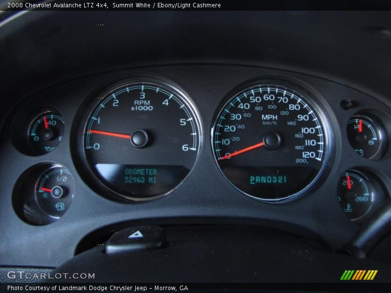 Summit White / Ebony/Light Cashmere 2008 Chevrolet Avalanche LTZ 4x4