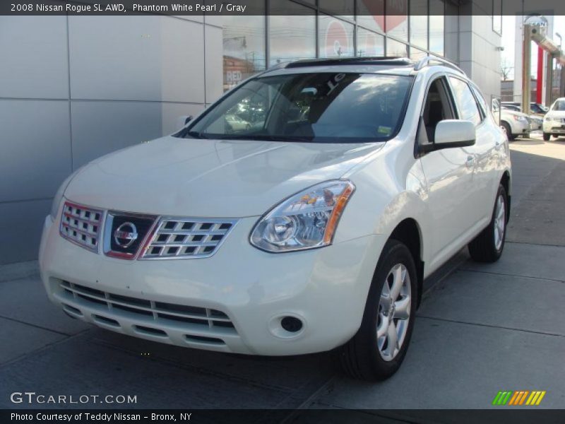 Phantom White Pearl / Gray 2008 Nissan Rogue SL AWD