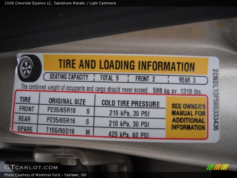 Sandstone Metallic / Light Cashmere 2008 Chevrolet Equinox LS