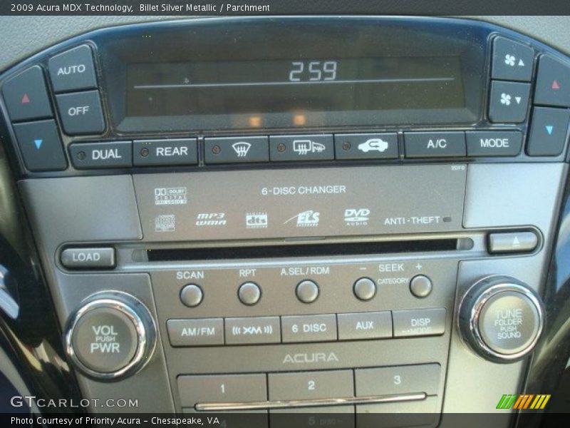 Billet Silver Metallic / Parchment 2009 Acura MDX Technology