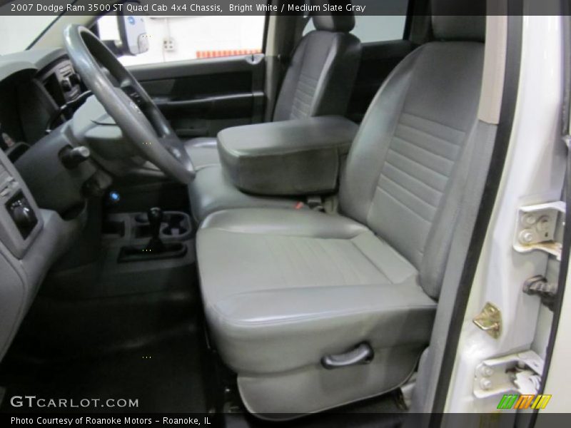 Bright White / Medium Slate Gray 2007 Dodge Ram 3500 ST Quad Cab 4x4 Chassis