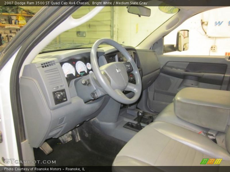 Bright White / Medium Slate Gray 2007 Dodge Ram 3500 ST Quad Cab 4x4 Chassis
