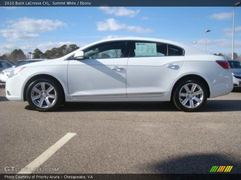 Summit White / Ebony 2010 Buick LaCrosse CXL