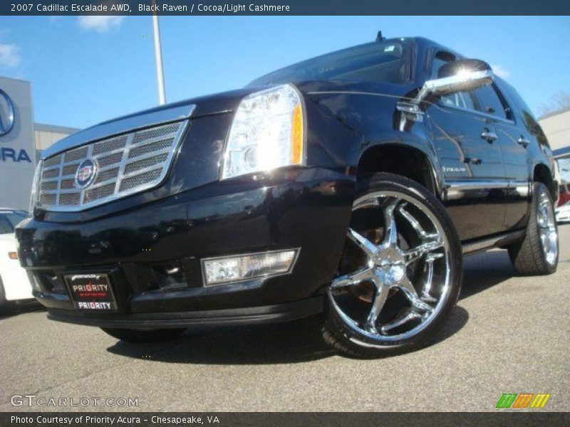 Black Raven / Cocoa/Light Cashmere 2007 Cadillac Escalade AWD