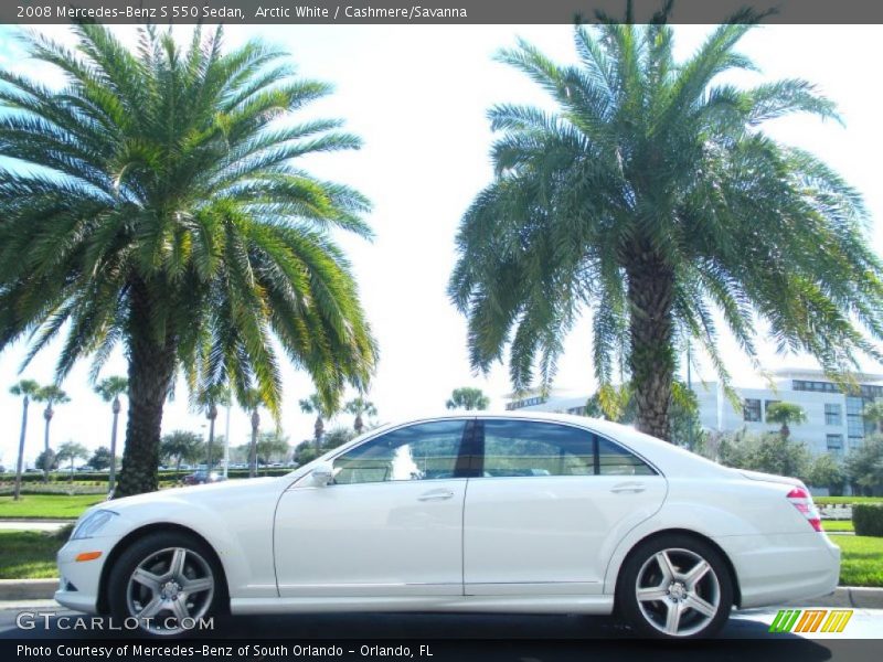 Arctic White / Cashmere/Savanna 2008 Mercedes-Benz S 550 Sedan