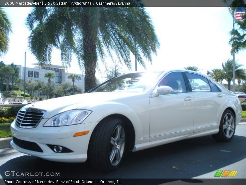 Arctic White / Cashmere/Savanna 2008 Mercedes-Benz S 550 Sedan