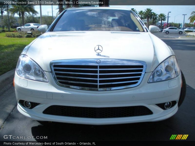 Arctic White / Cashmere/Savanna 2008 Mercedes-Benz S 550 Sedan
