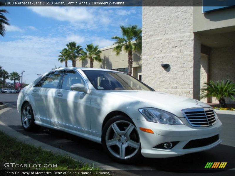Arctic White / Cashmere/Savanna 2008 Mercedes-Benz S 550 Sedan